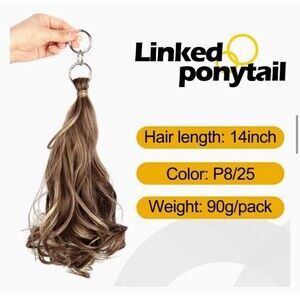 Ponytail Extension 14 Inch Blonde Ombre Hair Synthetic Ponytails Hairpieces A1